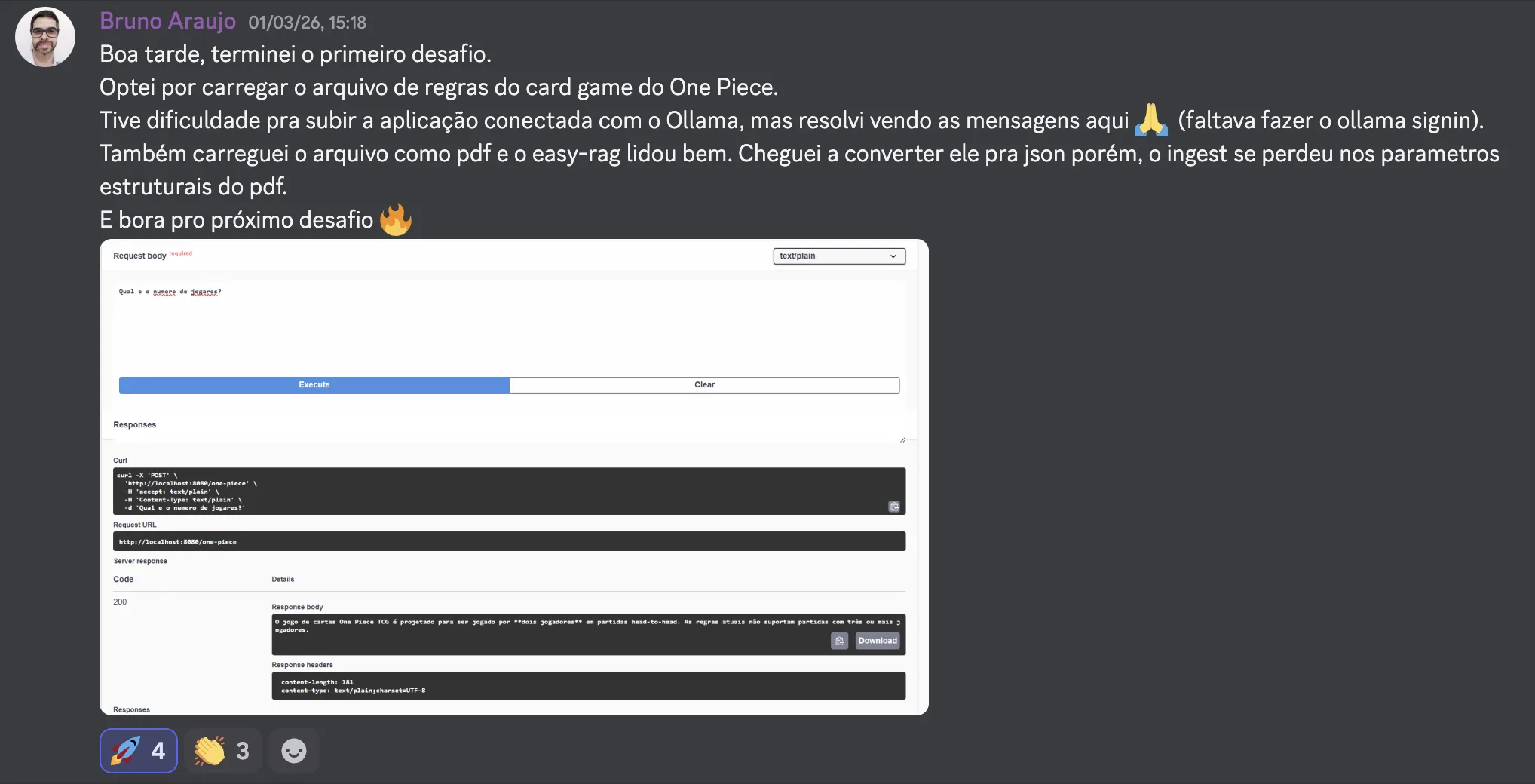 Bruno Araujo, chatbot regras One Piece